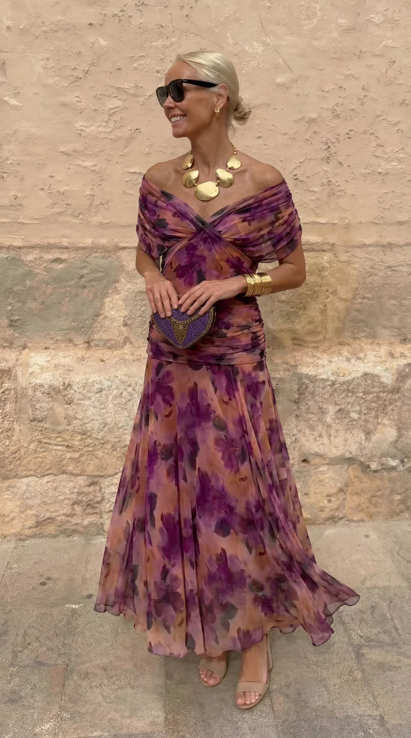 Bella | Coral Glow Evening Dress