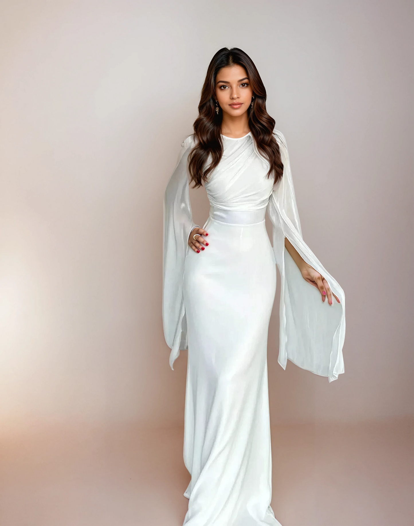 Isabela - Elegant Long Satin Gown