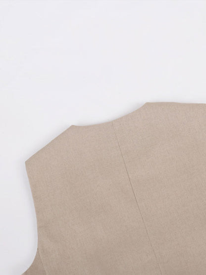 Lila | V-neck Pleated Wide-leg Trousers Suit