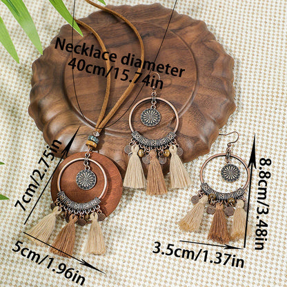 Isabella | Bohemian Tassel Necklace and Earrings Set