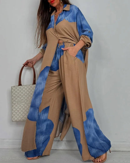 Lila | V-neck Patchwork Set