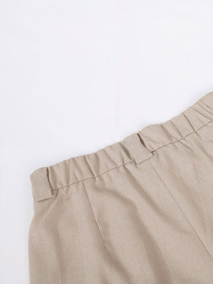 Lila | V-neck Pleated Wide-leg Trousers Suit