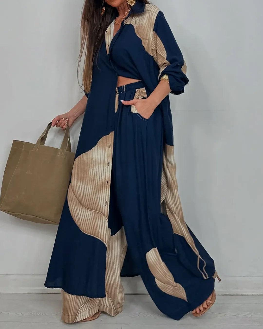 Lila | V-neck Patchwork Set