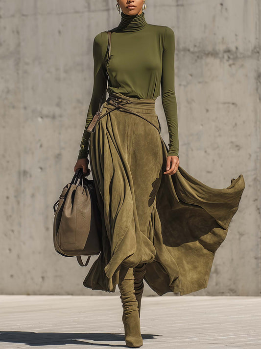Olivia | Turtleneck Top and Maxi Skirt Set