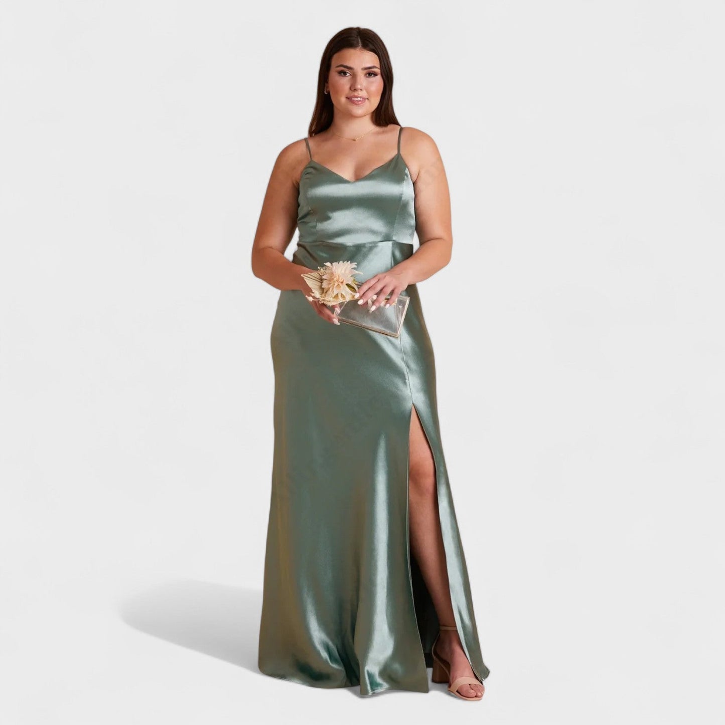 Lúcia - Elegant Long Satin Gown