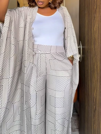 Samantha | Striped Cardigan & Trousers Set