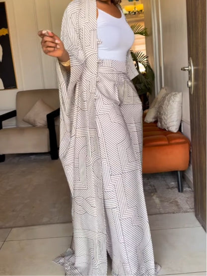 Samantha | Striped Cardigan & Trousers Set