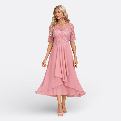 Mariana - Lace Dress with Short Sleeves