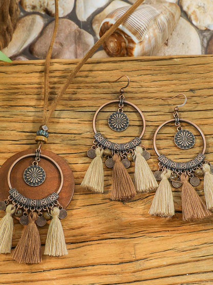 Isabella | Bohemian Tassel Necklace and Earrings Set