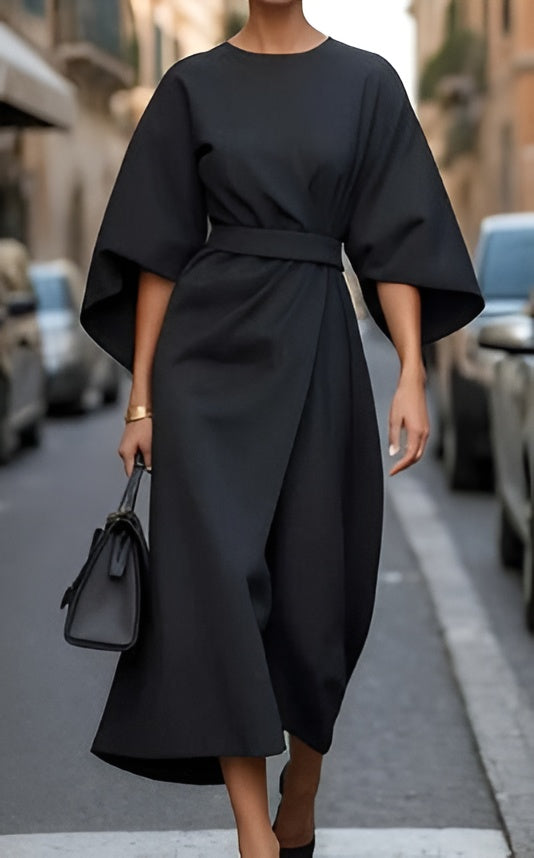 Lissey™ | Minimalist Belted Luxe Dress