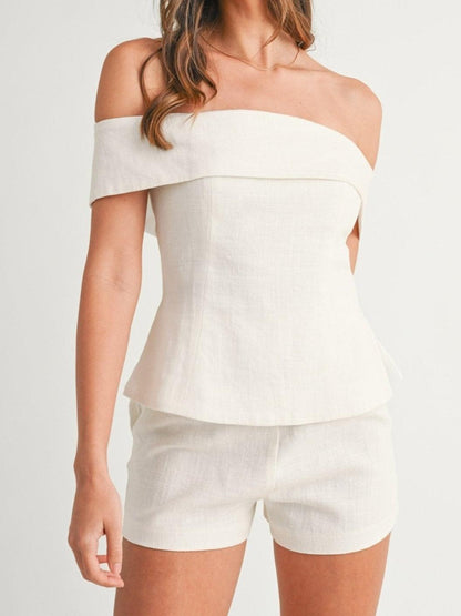 Liam | White Cotton and Linen Two-piece Suit