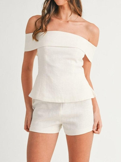 Liam | White Cotton and Linen Two-piece Suit