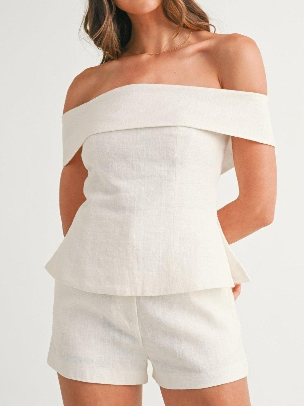 Liam | White Cotton and Linen Two-piece Suit