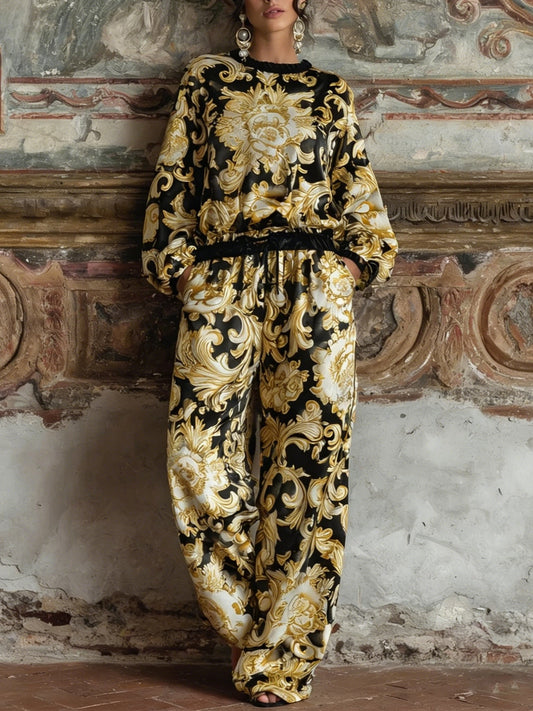 Isabella | Baroque Floral Loungewear Set