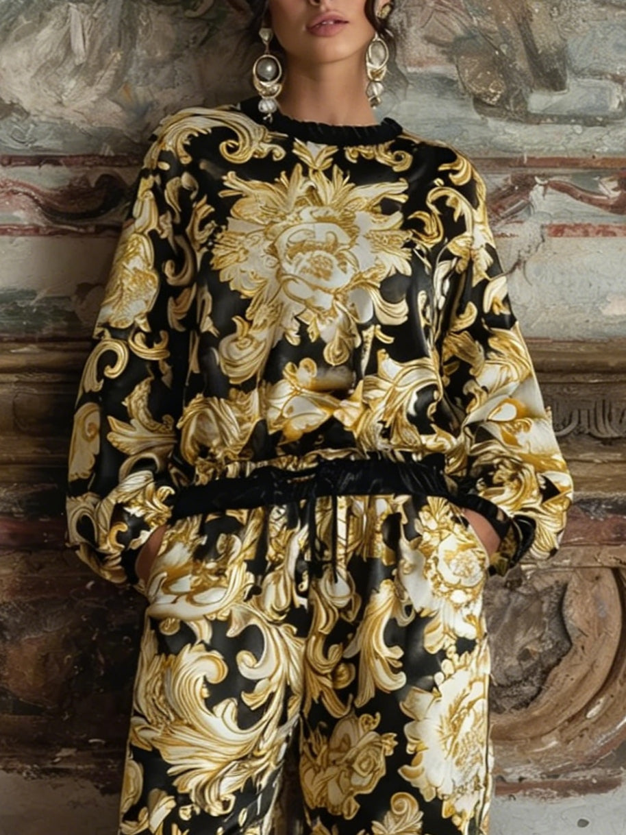 Isabella | Baroque Floral Loungewear Set