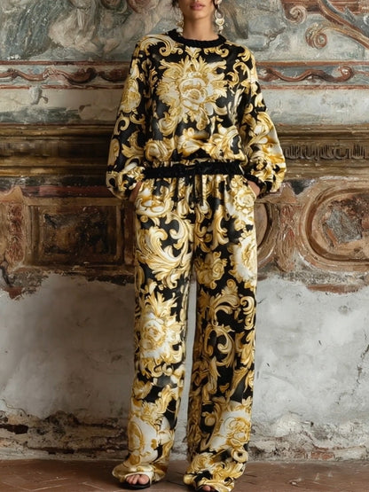 Isabella | Baroque Floral Loungewear Set