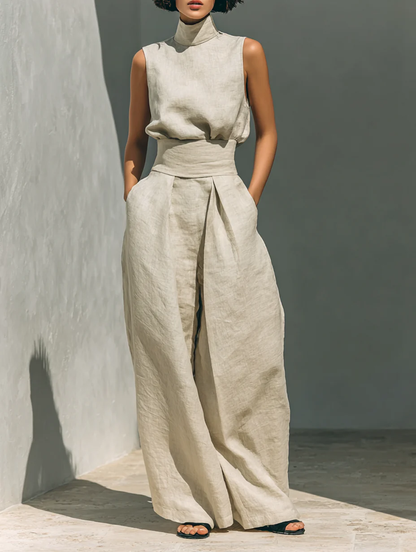 Sienna | Sleeveless Top and Wide-leg Trousers Set