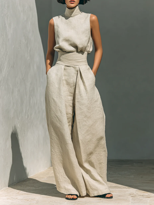 Sienna | Sleeveless Top and Wide-leg Trousers Set