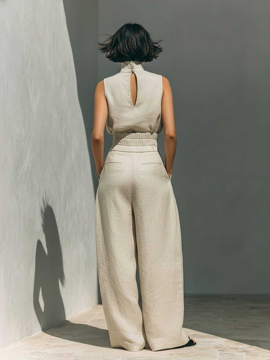 Sienna | Sleeveless Top and Wide-leg Trousers Set