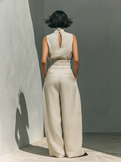 Sienna | Sleeveless Top and Wide-leg Trousers Set