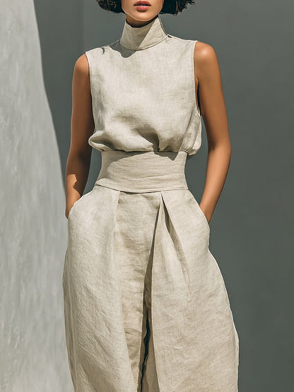 Sienna | Sleeveless Top and Wide-leg Trousers Set