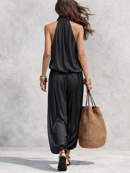 Serena | Halter Neck Top and Pleated Trousers Set