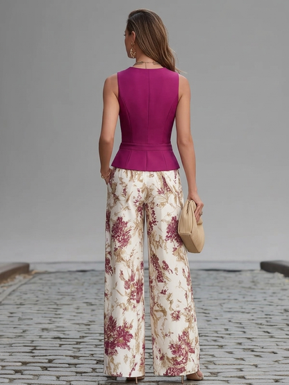 Lila | Floral Print Trousers Set