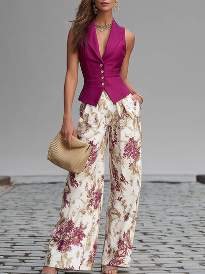 Lila | Floral Print Trousers Set
