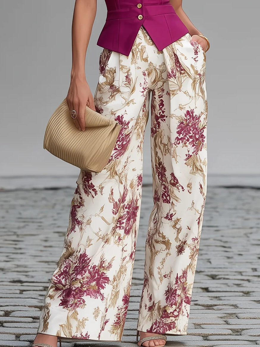 Lila | Floral Print Trousers Set