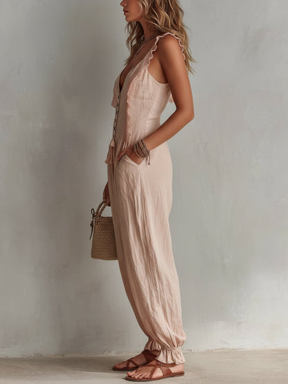 Lila Lace | Trimmed Jumpsuit