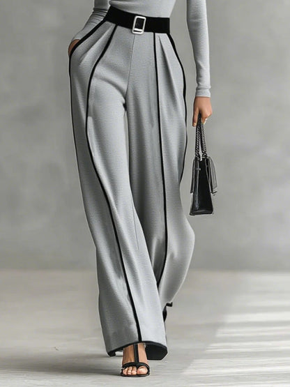 Sophia | High-neck Top and Wide-leg Trousers Set