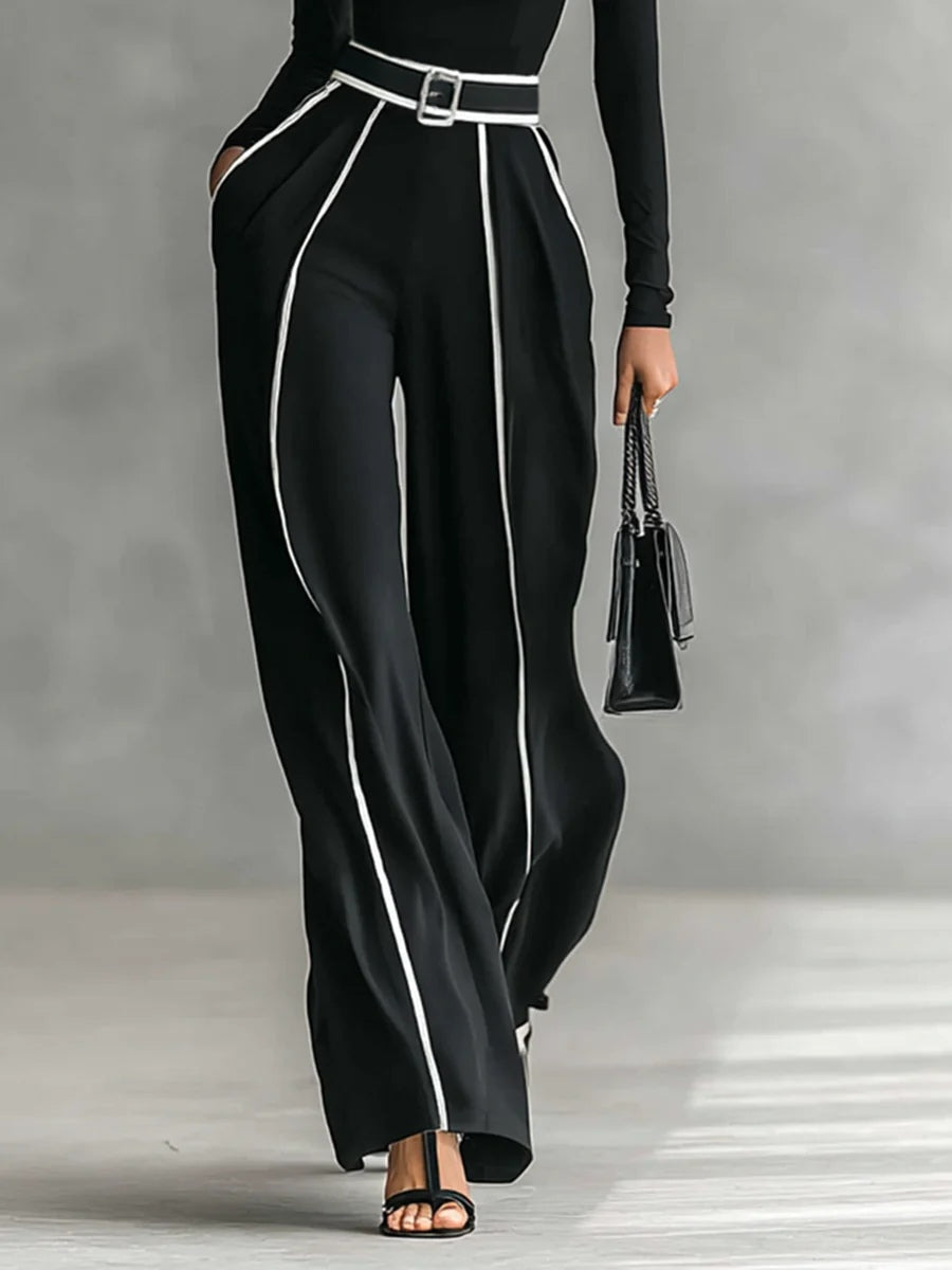 Sophia | High-neck Top and Wide-leg Trousers Set