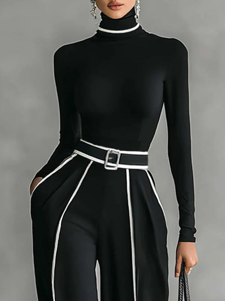 Sophia | High-neck Top and Wide-leg Trousers Set