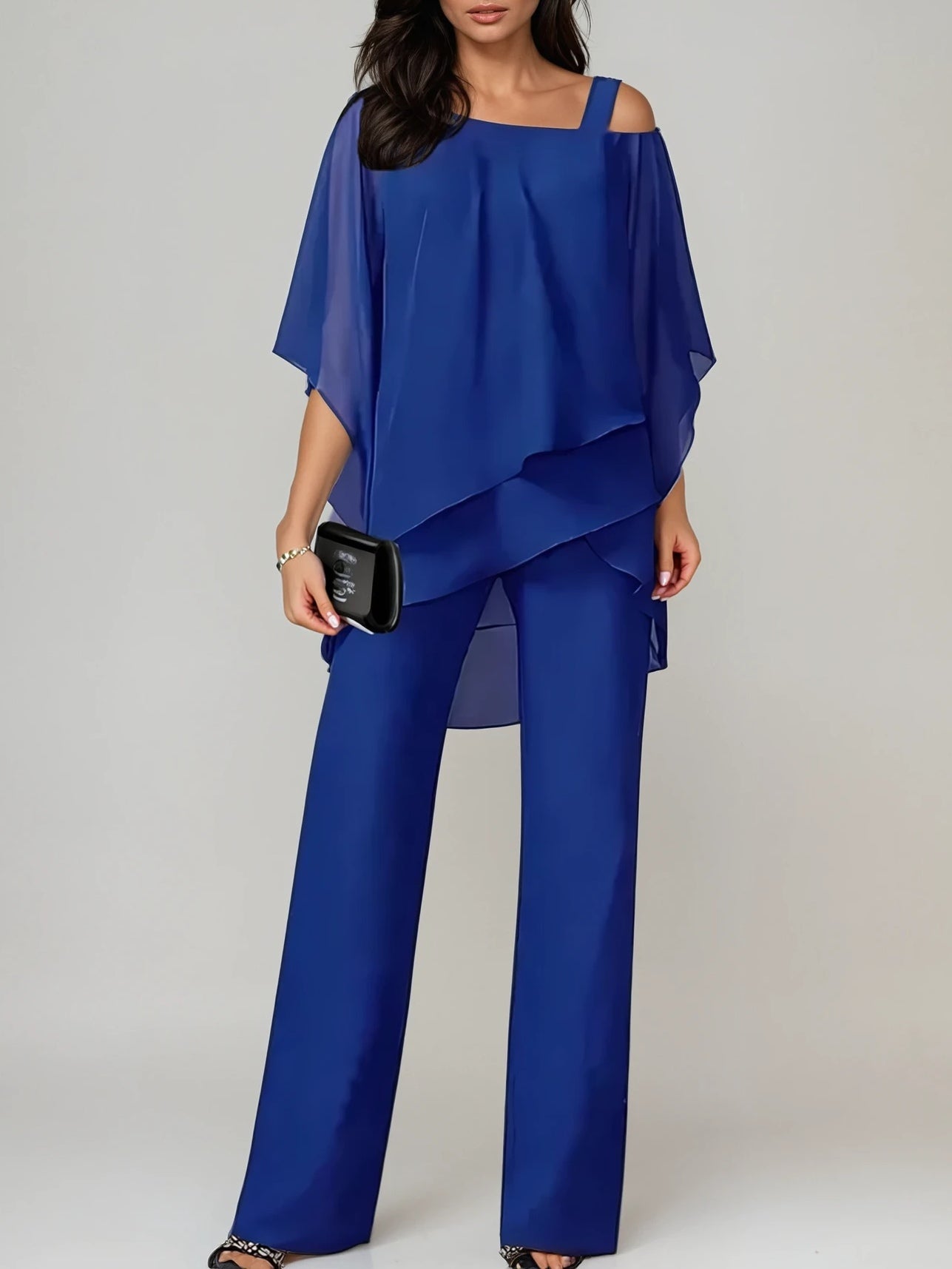 Sofia | Off-the-Shoulder Chiffon Suit