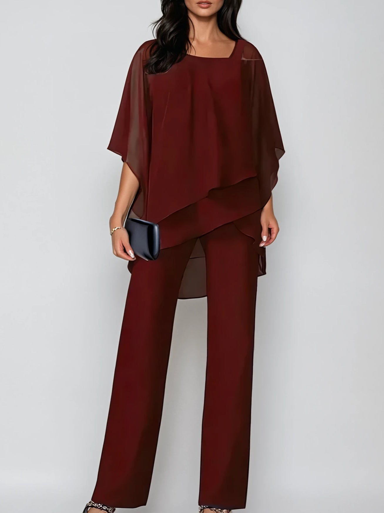 Sofia | Off-the-Shoulder Chiffon Suit