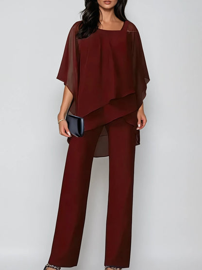 Sofia | Off-the-Shoulder Chiffon Suit