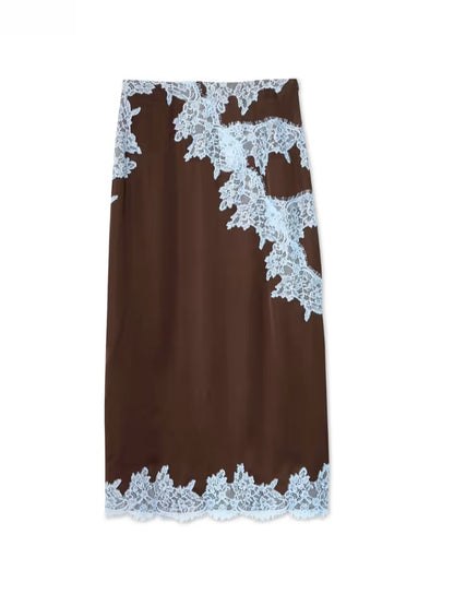 Isabella | Lace Panel Top and Skirt Suit Set