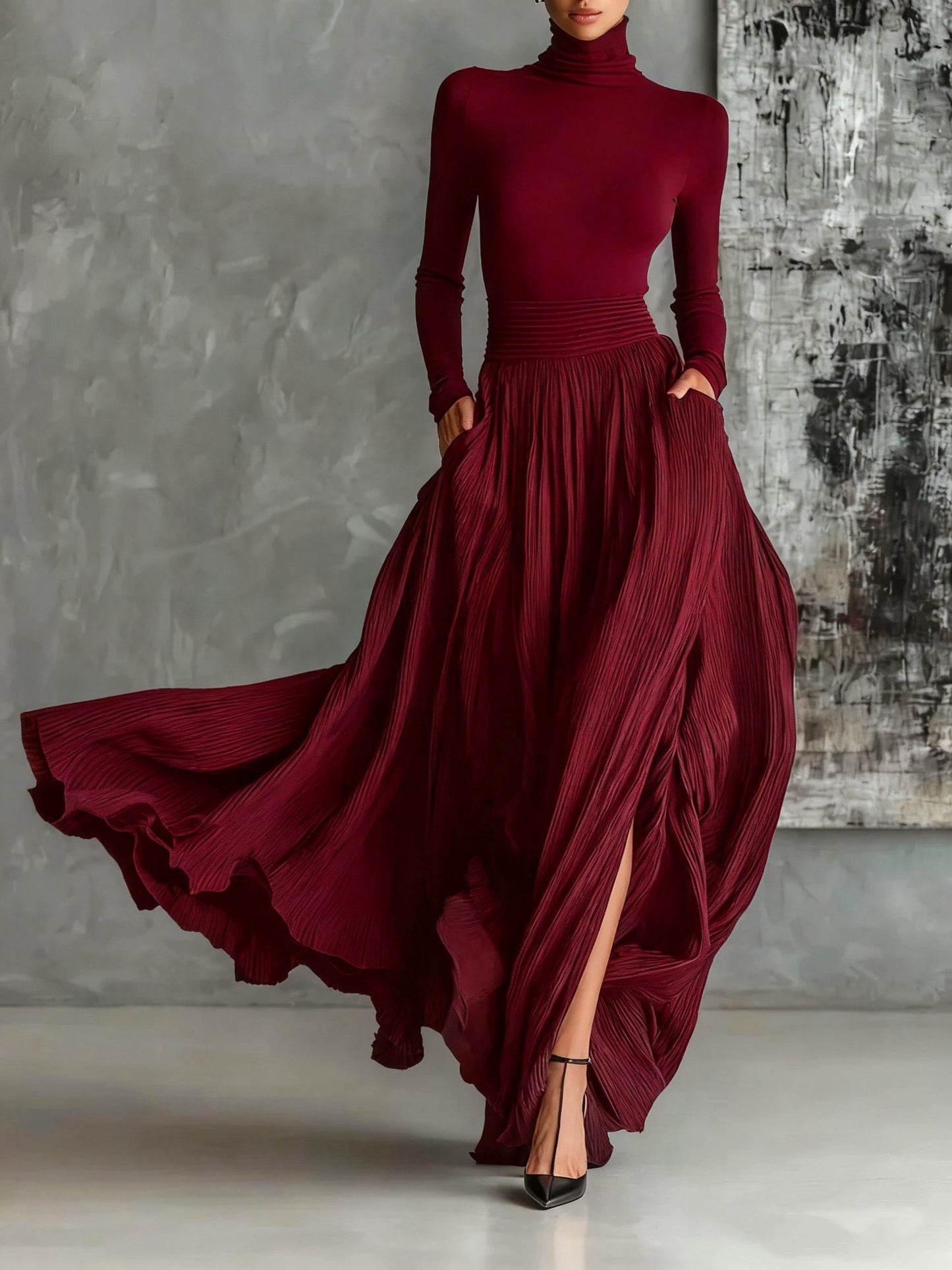 Eva™ || Elegant set with pleated skirt