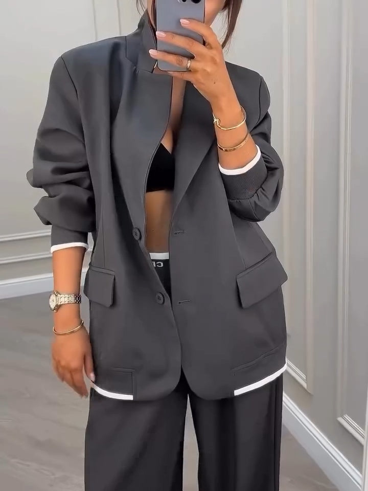 Gavin | Grey Patchwork Blazer and Trousers Set