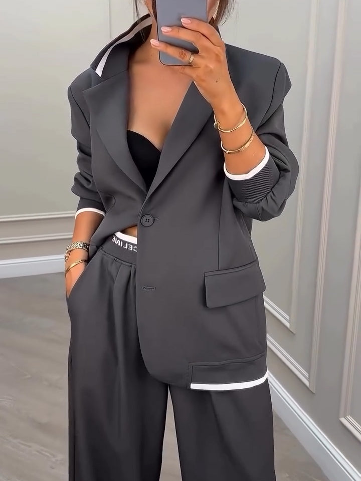 Gavin | Grey Patchwork Blazer and Trousers Set
