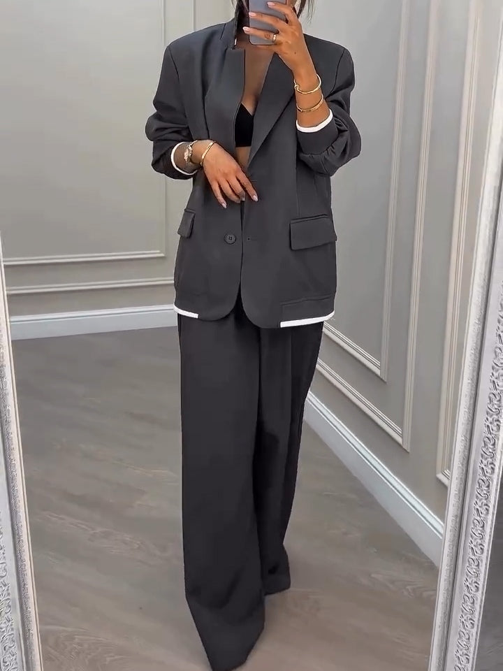 Gavin | Grey Patchwork Blazer and Trousers Set