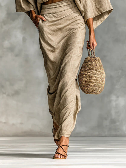 Lina | Bat Sleeve Long Skirt Set