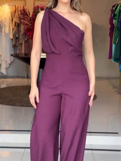 Lavender | One-Shoulder Jumpsuit
