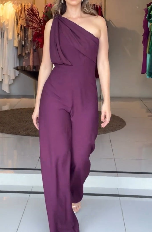 Lavender | One-Shoulder Jumpsuit