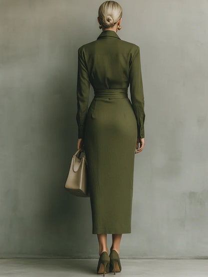 Noëlle™ | Maxi Dress in Army Green