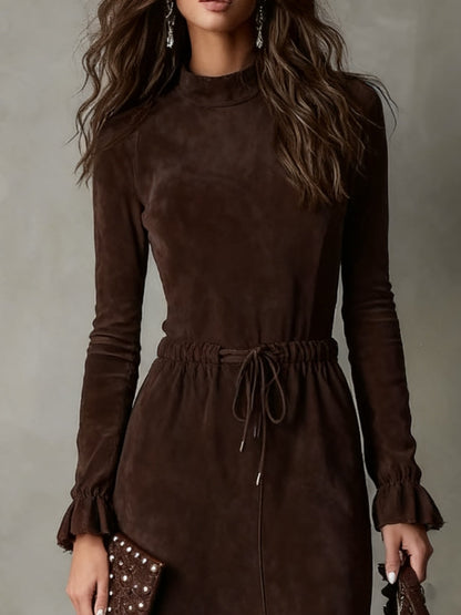 Anna | Elegant Suede Midi Dress