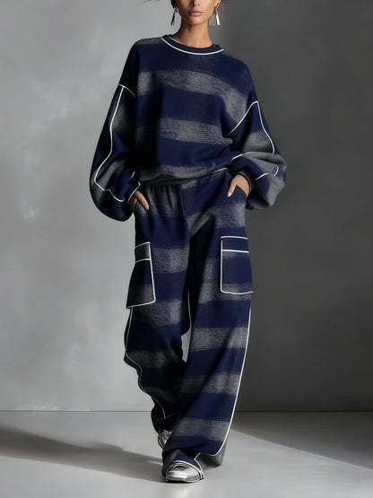 Avery | Plaid Sweatshirt and Trousers Set