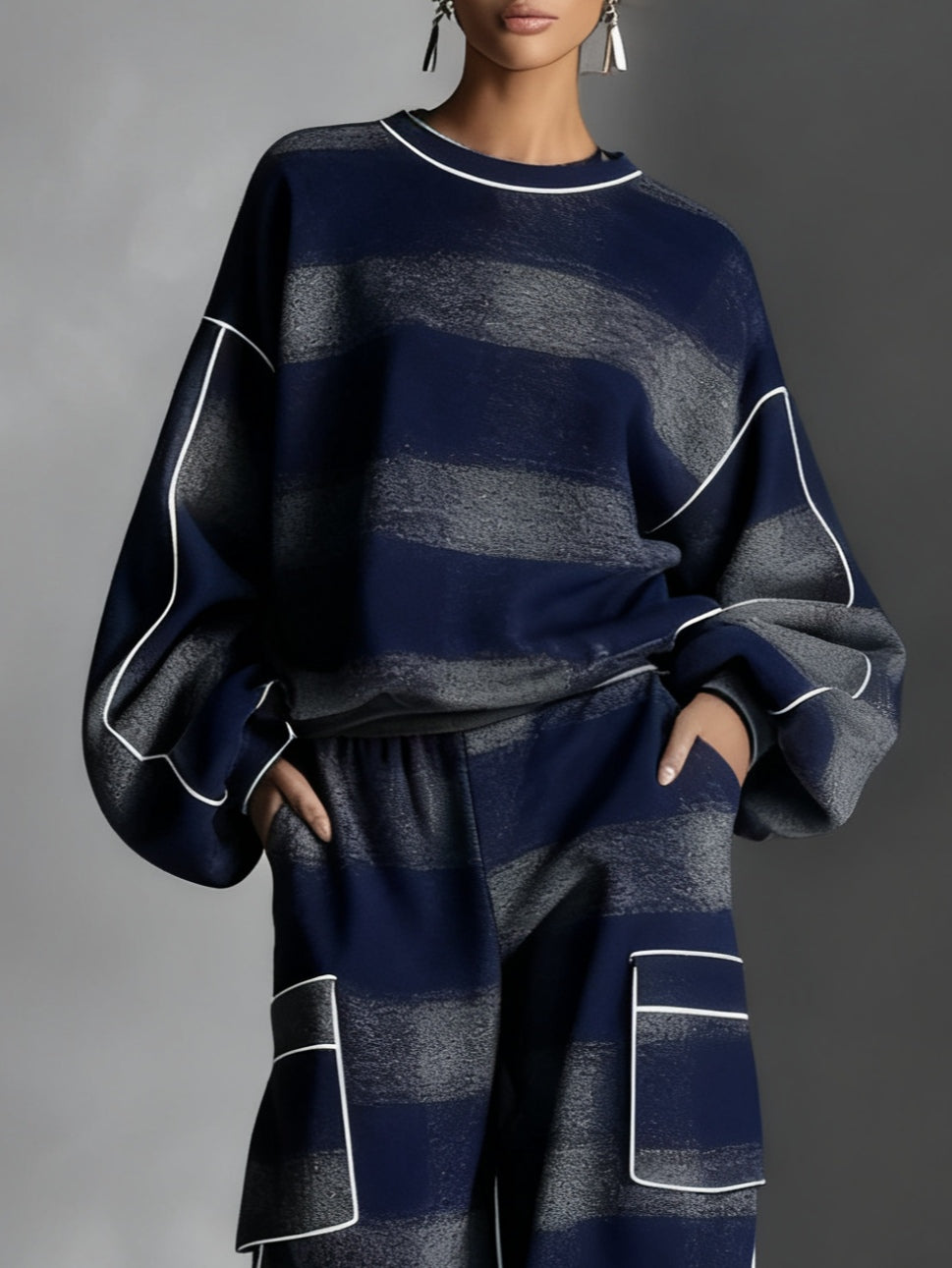 Avery | Plaid Sweatshirt and Trousers Set