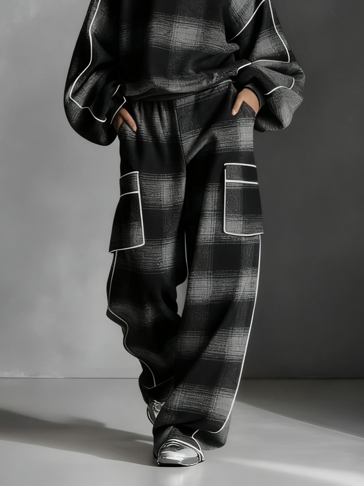 Grayden | Plaid Sweatshirt and Trousers Set