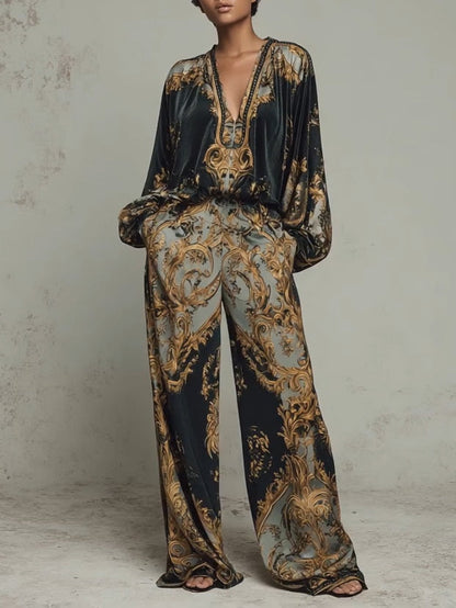 Isabella | Baroque Floral Print Suit